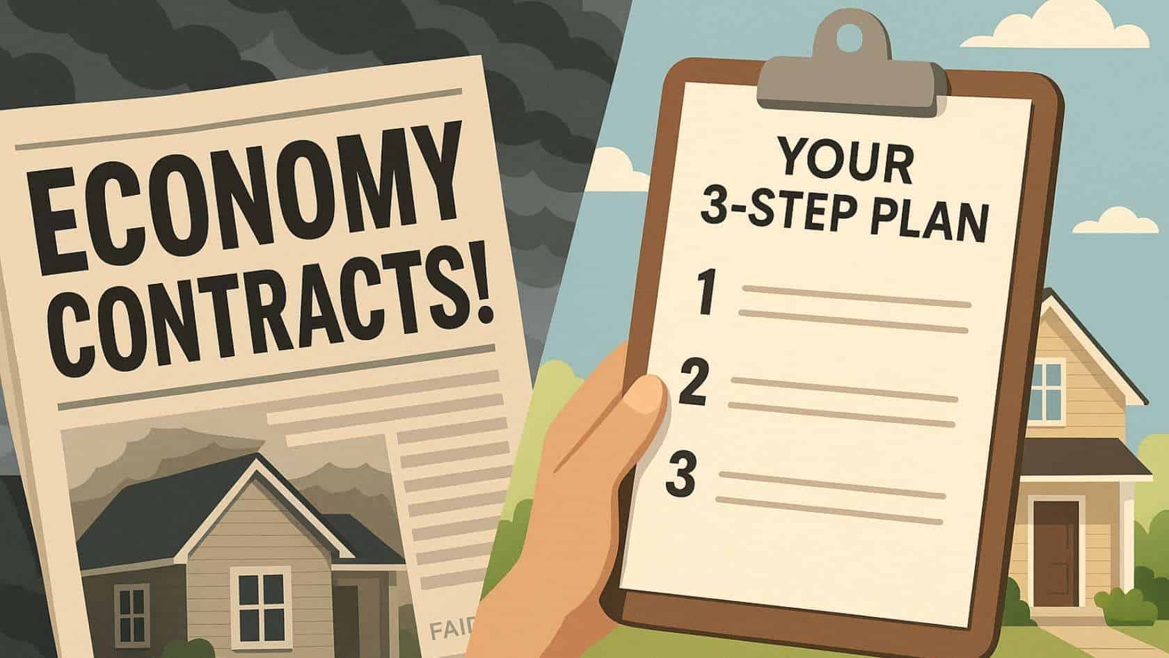 A drawing of headlines saying 