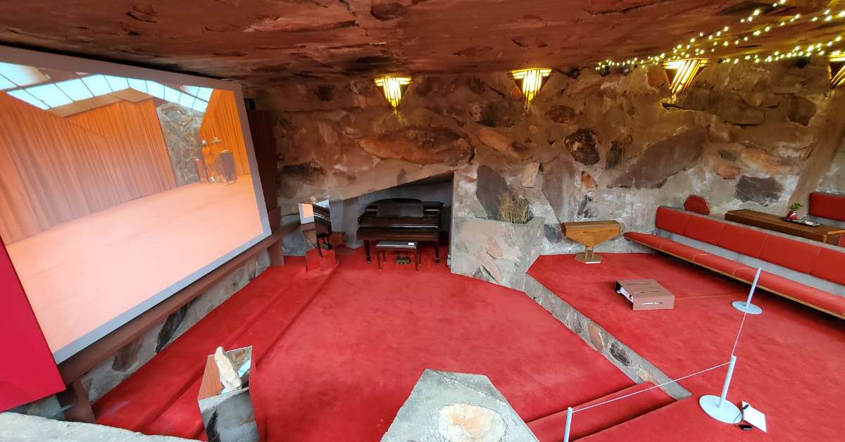 Artist movie in the Cabaret Theatre at Taliesin West