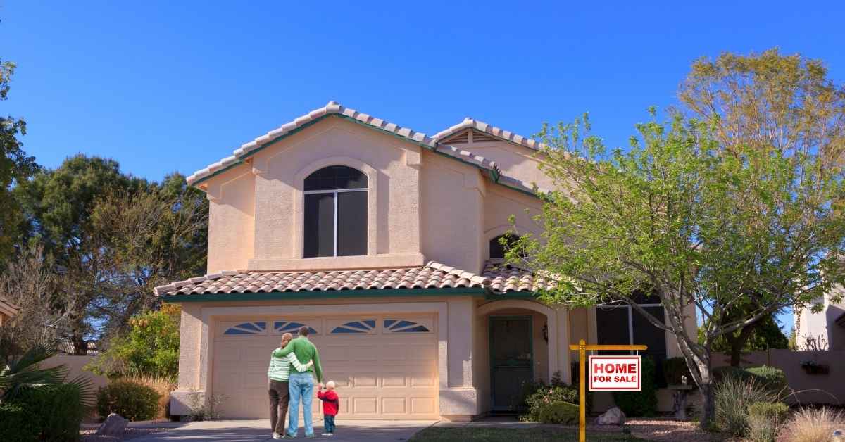 A family of 3 looking at a Scottsdale home for sale