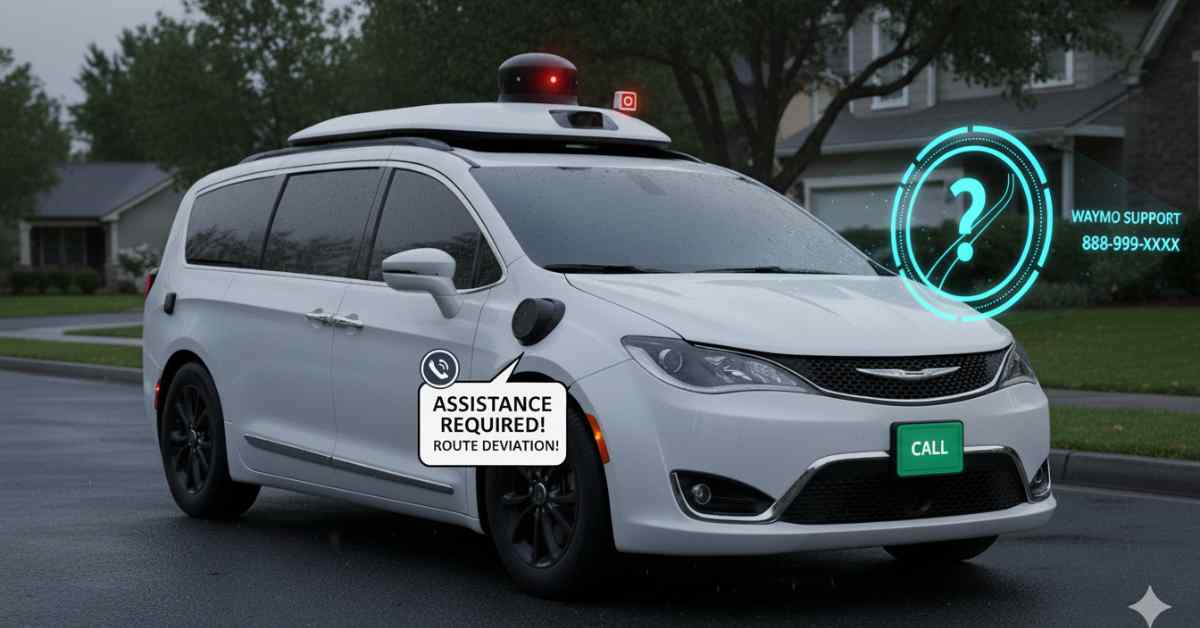A lost Waymo car