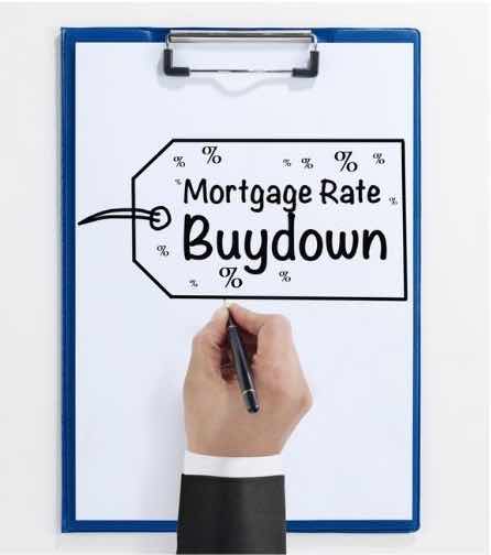 A hand with a marker on a whiteboard writing Mortgage Rate Buydown