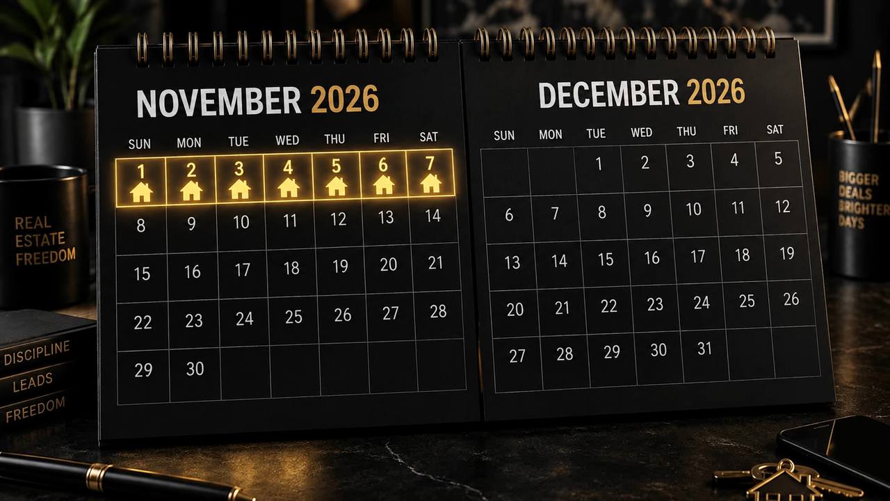 Calendar showing the best week to buy Scottsdale real estate is the first week in November