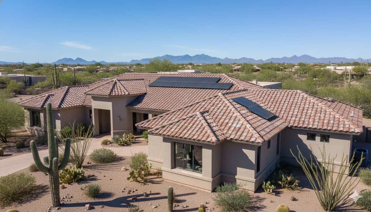Photo of a Scottsdale home for sale showing the roof