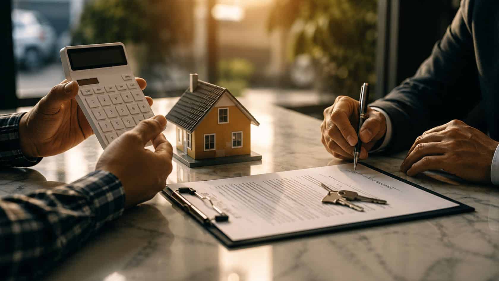 One man signing a Scottsdale real estate contract with his agent