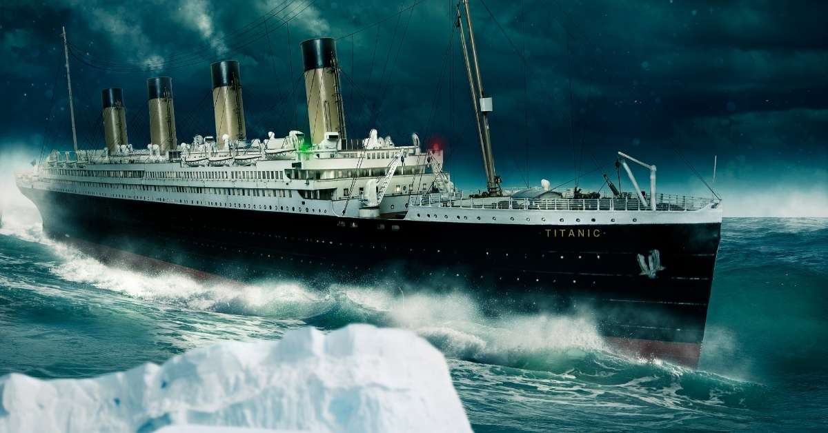 The Titanic at sea