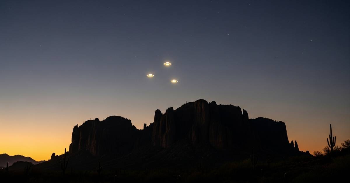 Three UFO's above the Superstition Mountains