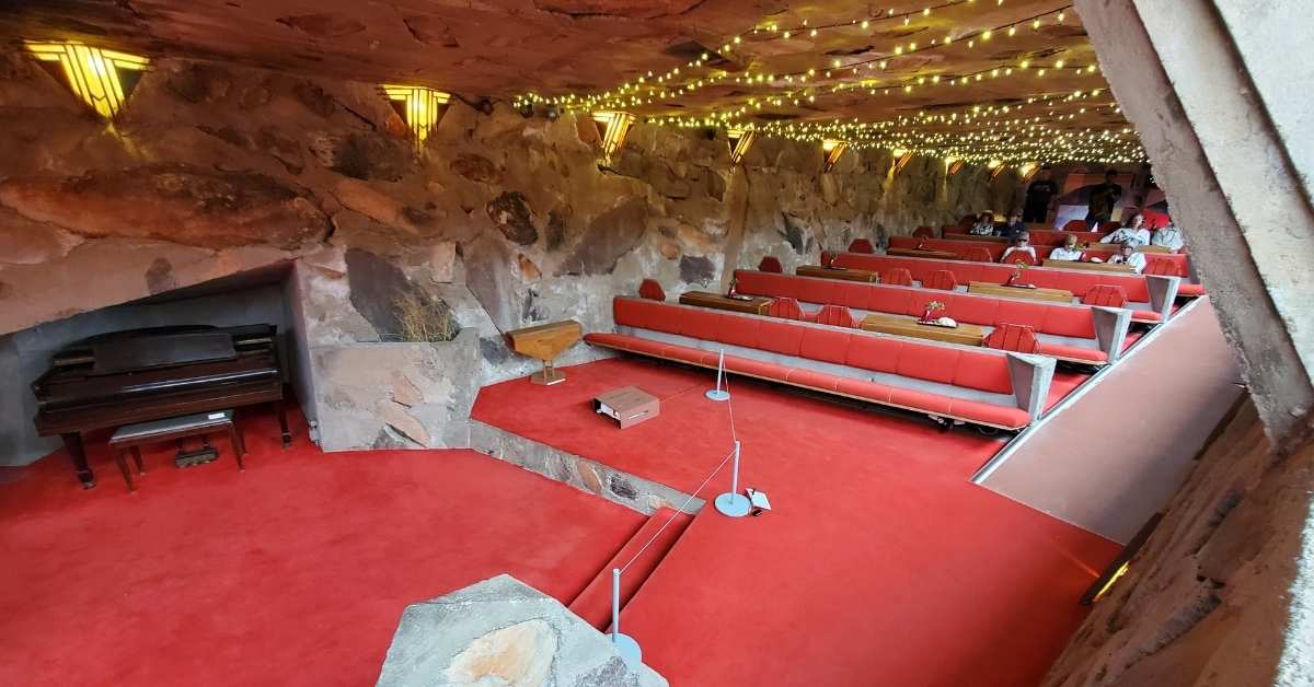 cabaret theater seating at Frank Lloyd Wright's Taliesin West in Scottsdale