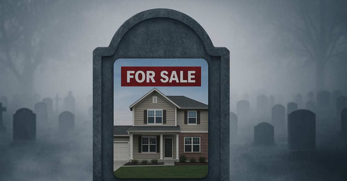 A Scottsdale home for sale in a gravestone in a graveyard