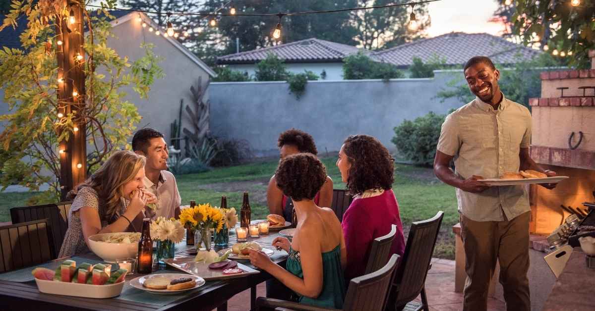 People at a bbq in a Scottsdale home