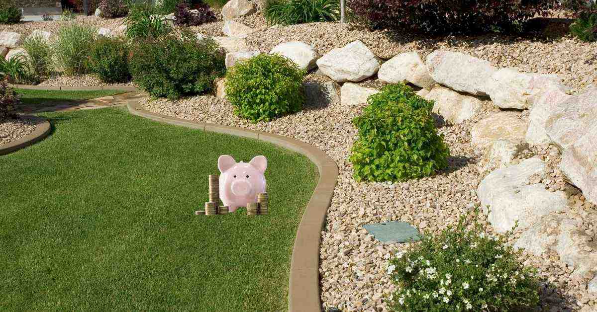 A pink piggy bank in the backyard of a landscaped Scottsdale home for sale