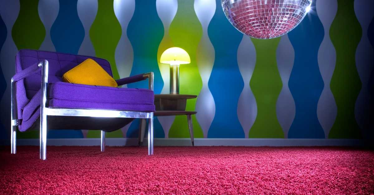 A colorful Scottsdale home with pink shag carpeting