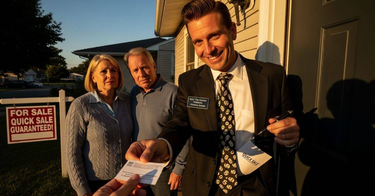 Sleazy agent offering a quick sale of a Scottsdale home